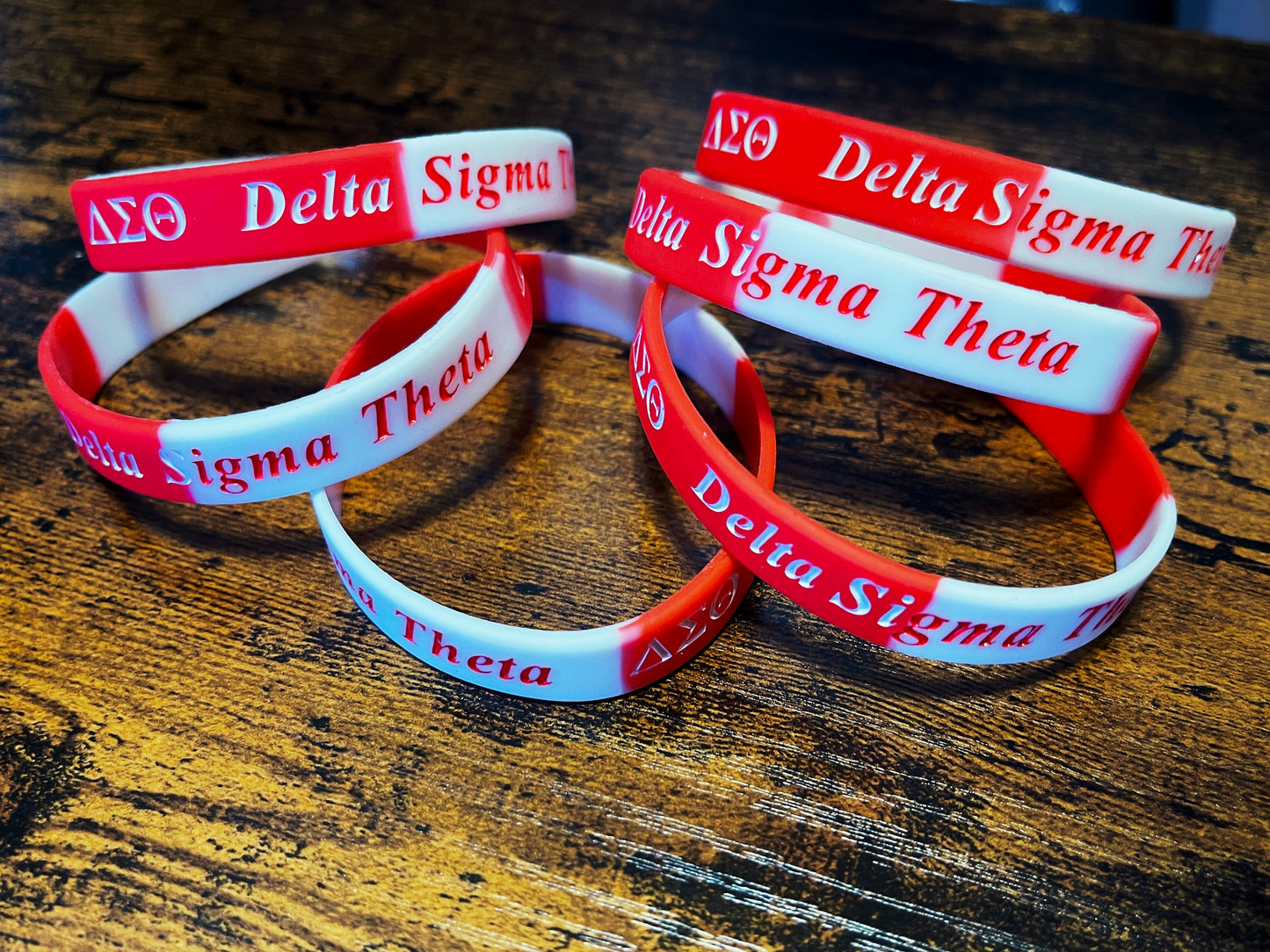 Delta Sigma Theta Silicone Bracelet - Red - 550strong