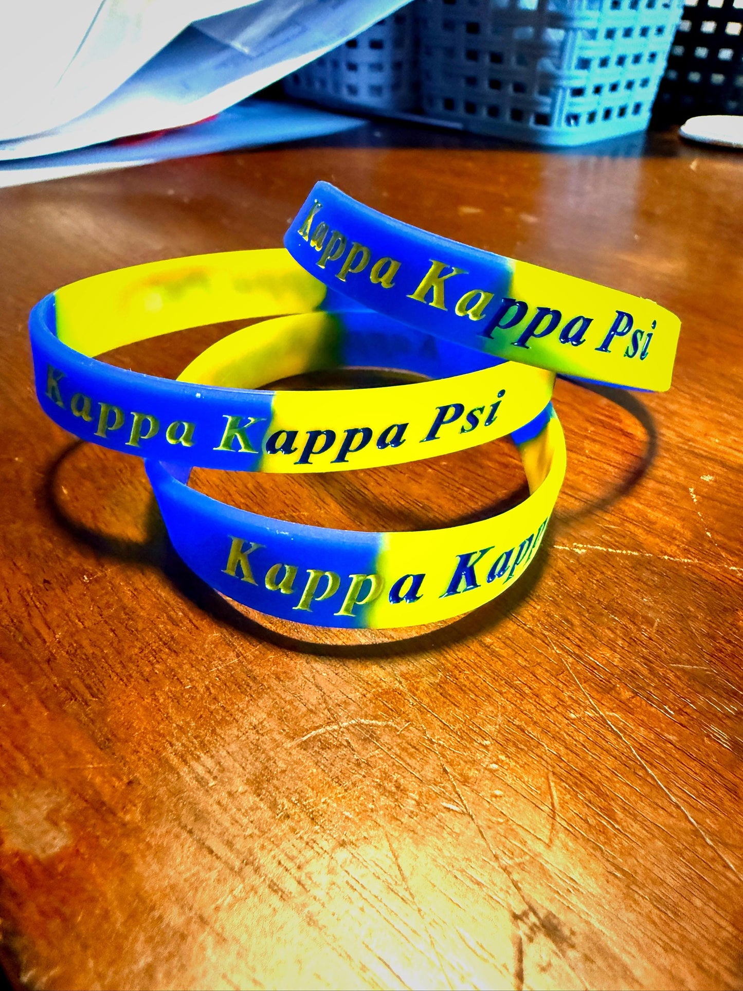 Kappa Kappa Psi Blue & Gold Silicone Wristband – Greek Letter Band Bracelet | Fraternity Pride Accessory