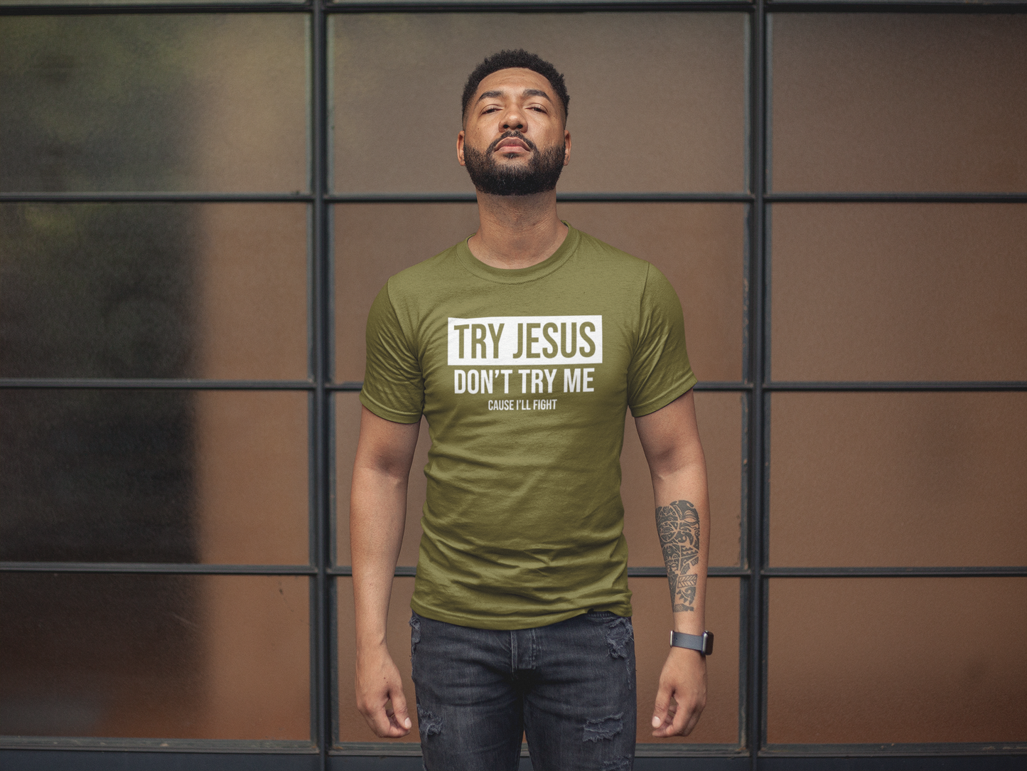 Military - Try Jesus. Don't Try Me Shirt - 550strong