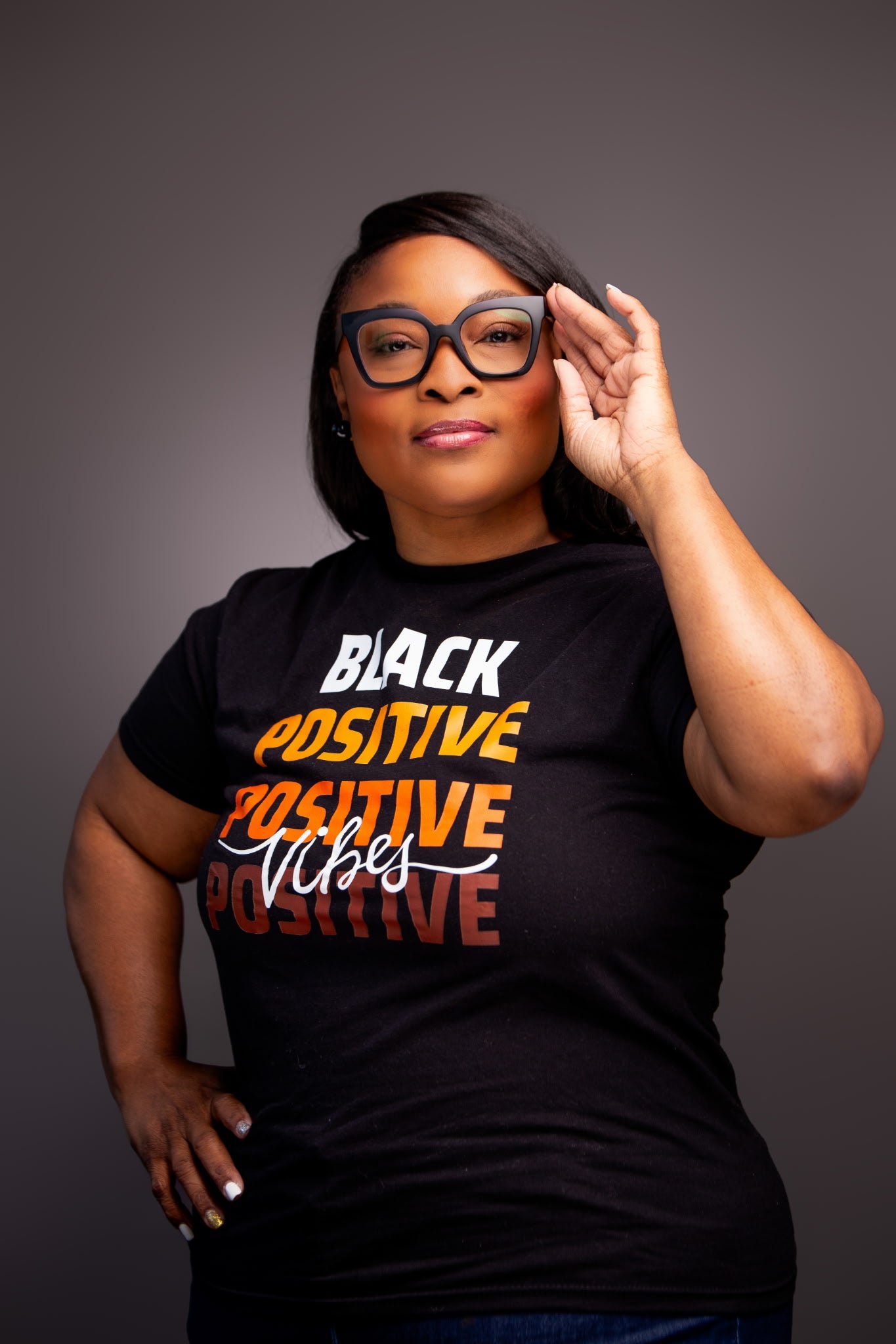 Black Positive Vibes Shirt - 550strong