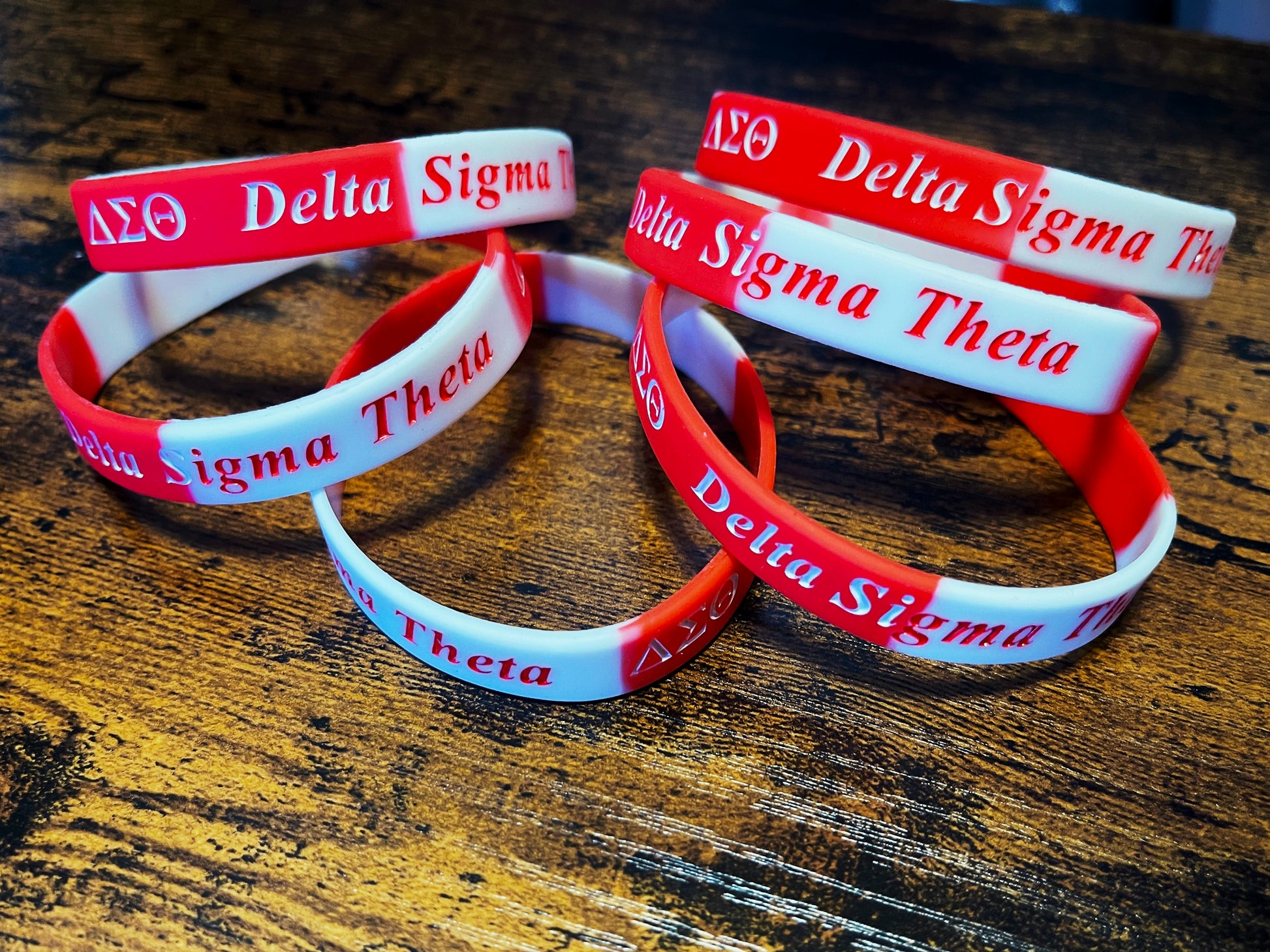 Delta Sigma Theta Silicone Bracelet - Red - 550strong