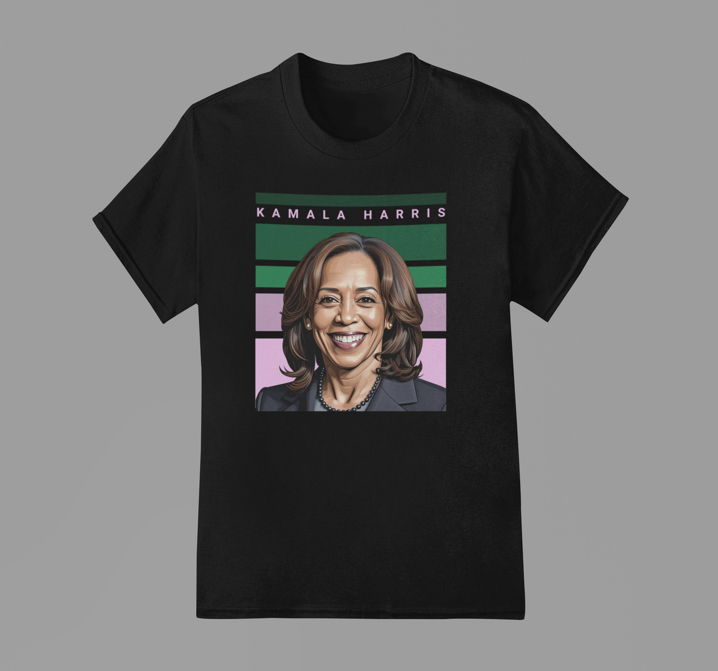 Kamala Harris Shirt - Retro Line Pink and Green Edition