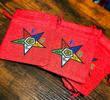 Order of Eastern Star (OES) Gift Bags | OES Burlap Bag - Red