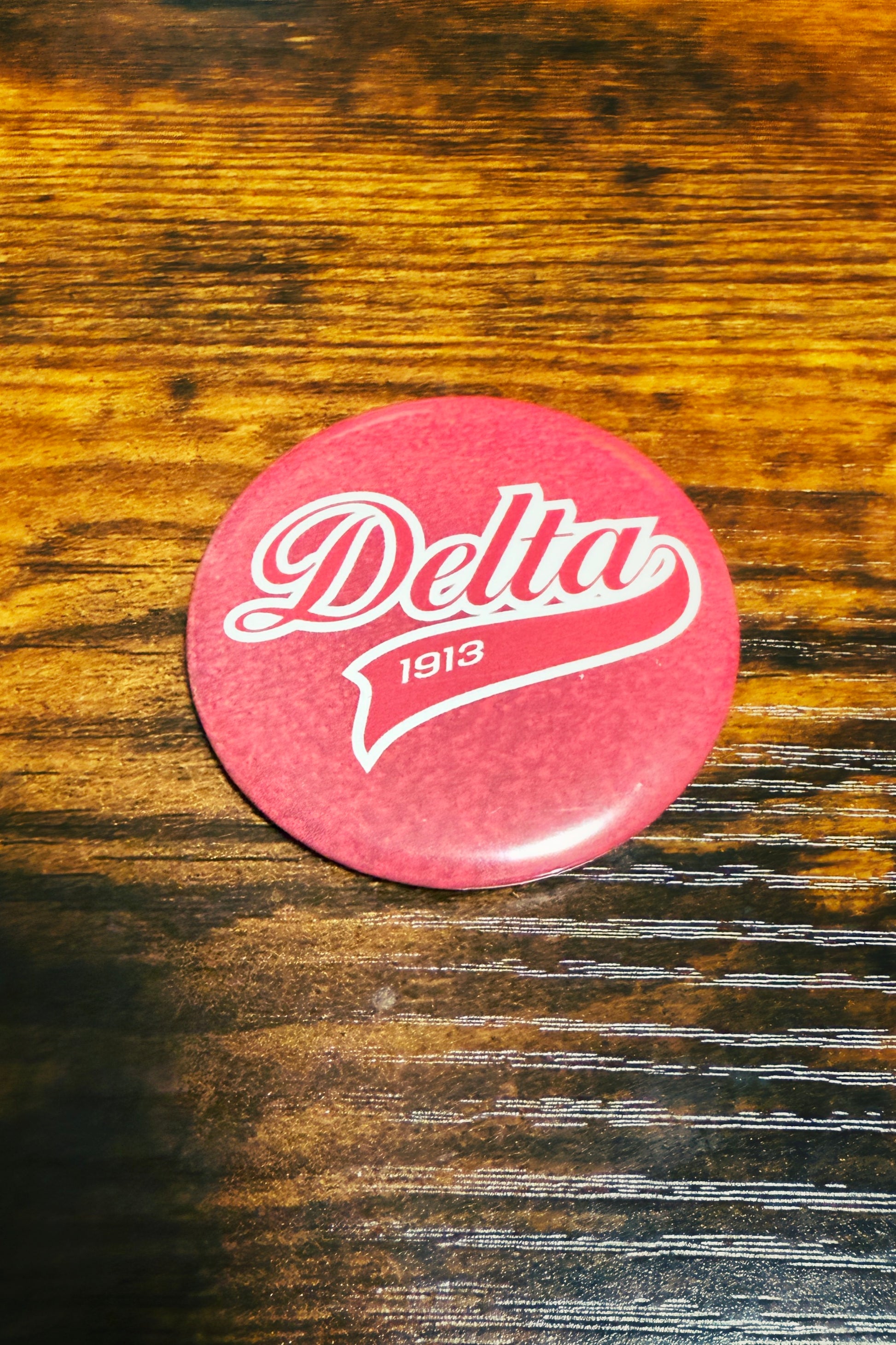 Delta Sigma Theta Button - Delta Swoosh - 2.25" - 550strong