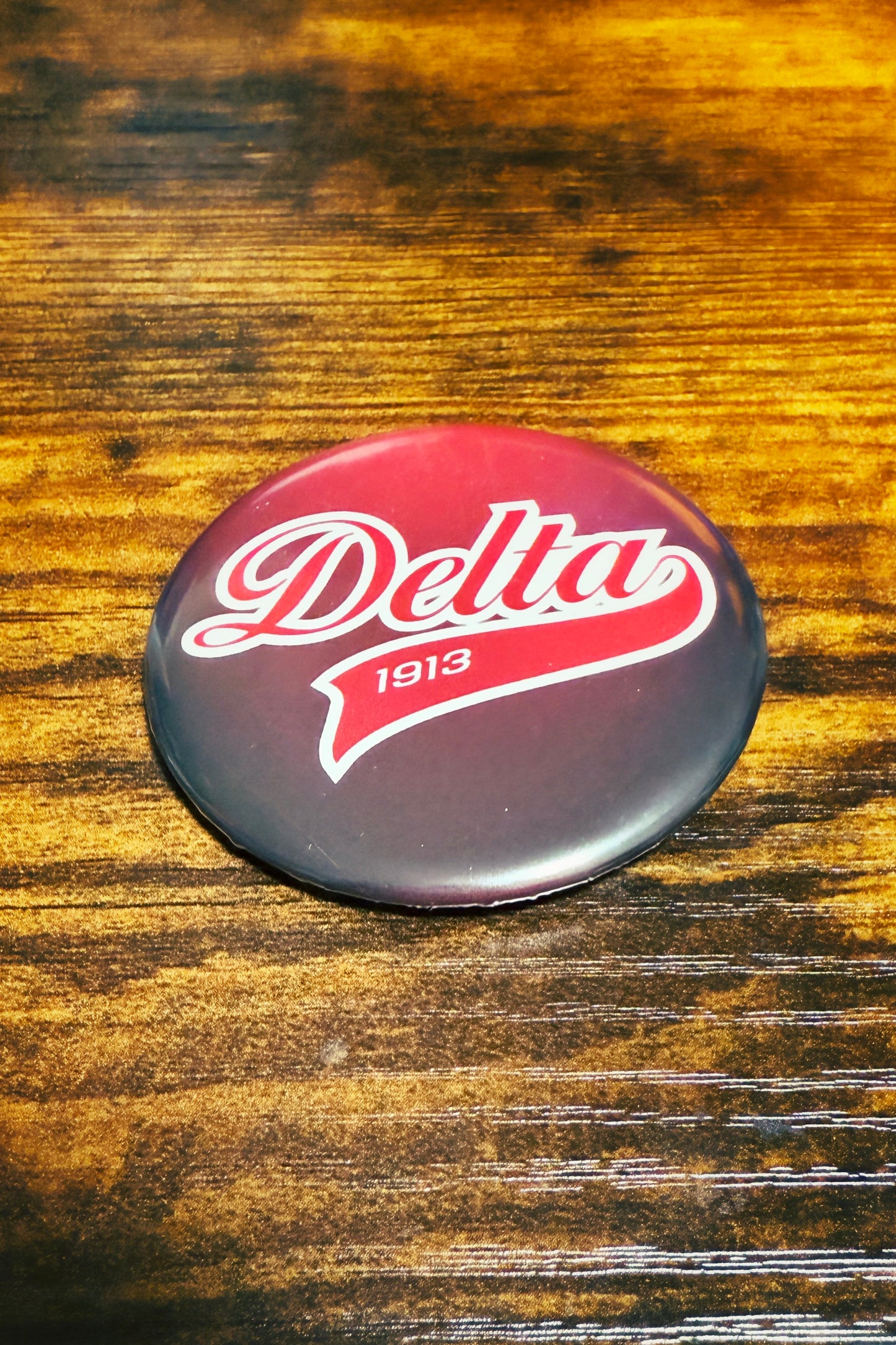 Delta Sigma Theta Button - Delta Swoosh II - 2.25"