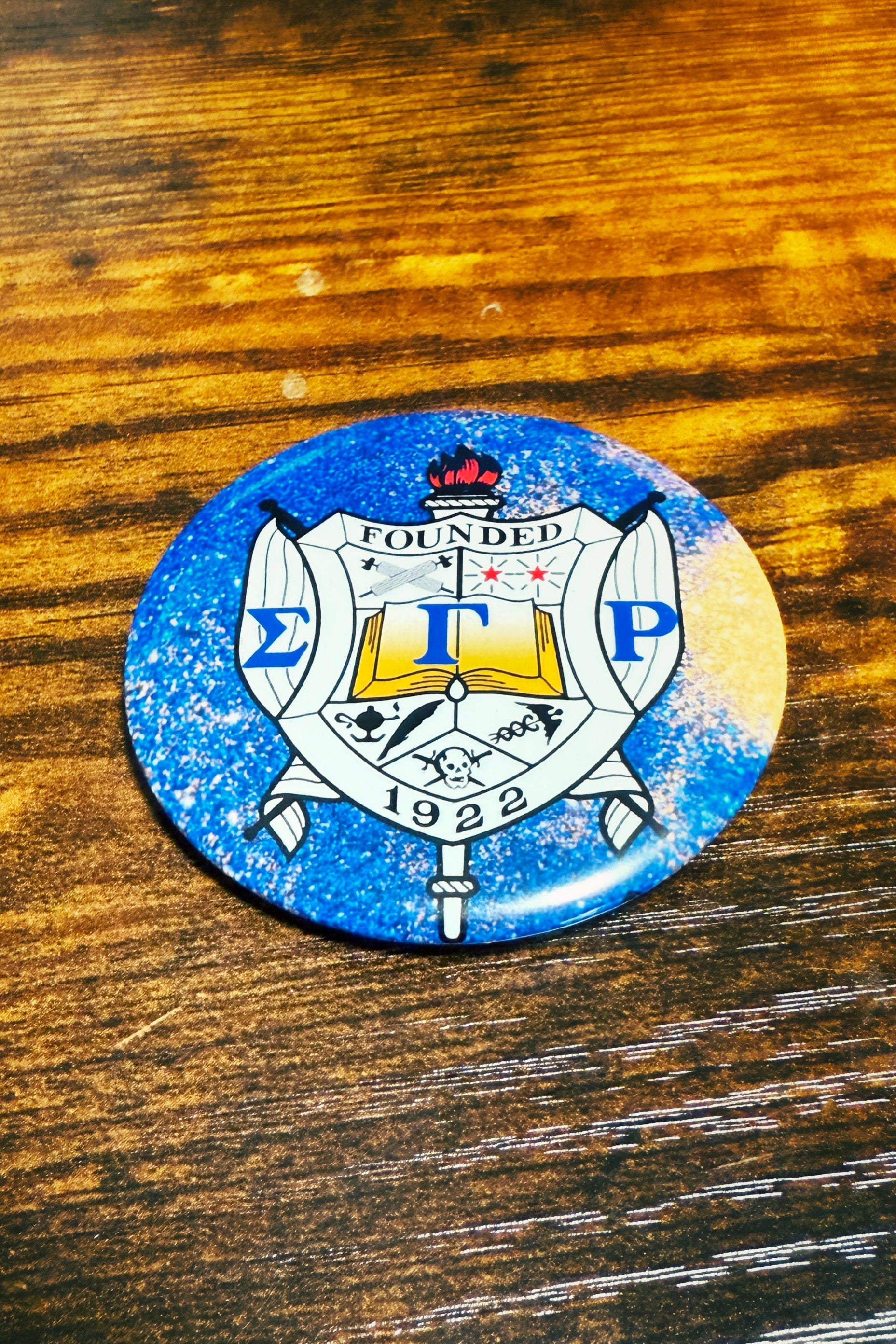 Sigma Gamma Rho Button - Shield - 2.25" - 550strong
