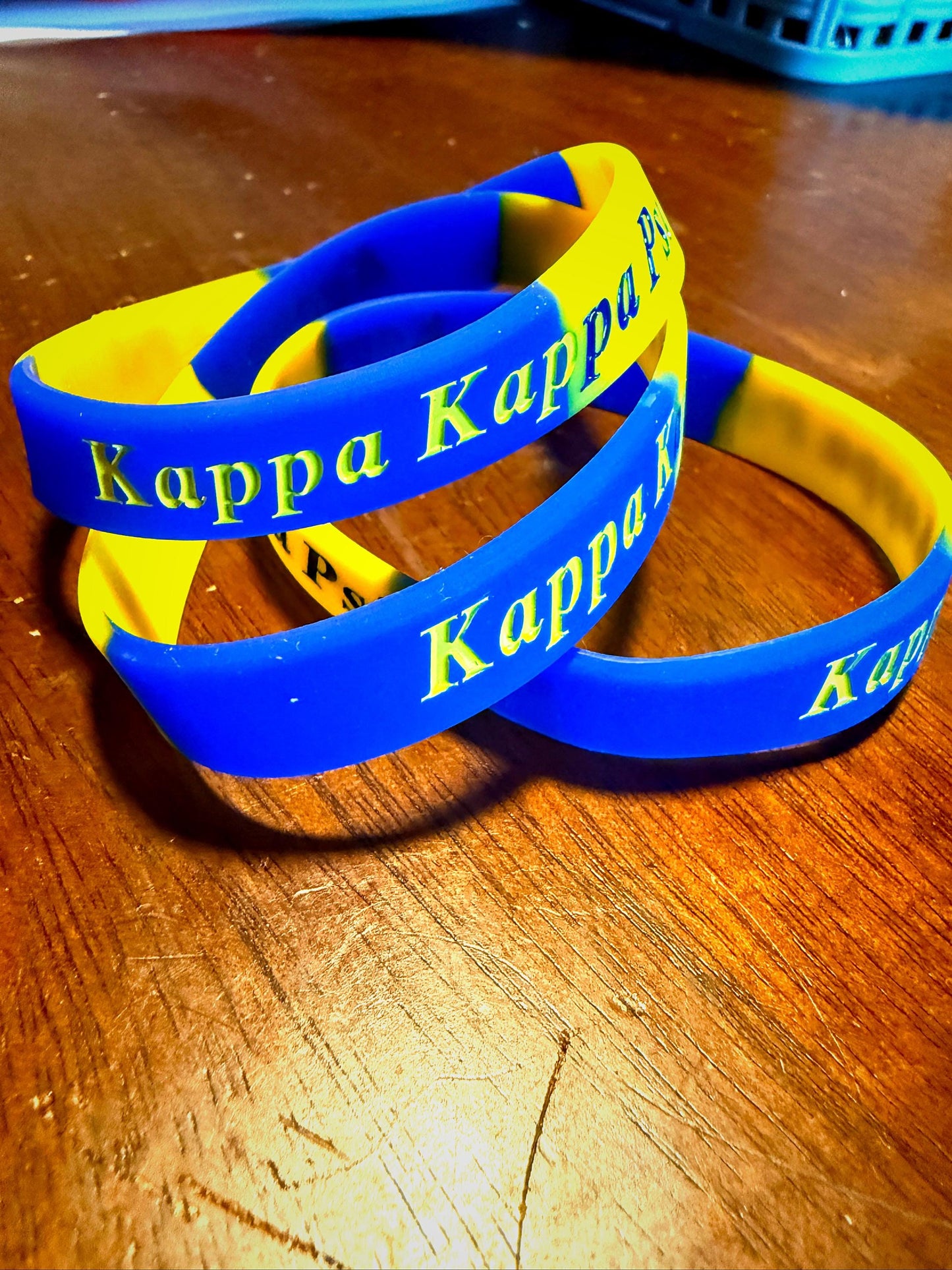 Kappa Kappa Psi Blue & Gold Silicone Wristband – Greek Letter Band Bracelet | Fraternity Pride Accessory