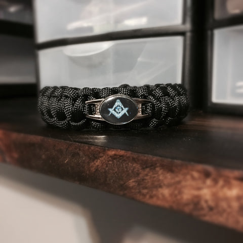 Paracord - Masonic Bracelet (Black) - 550strong