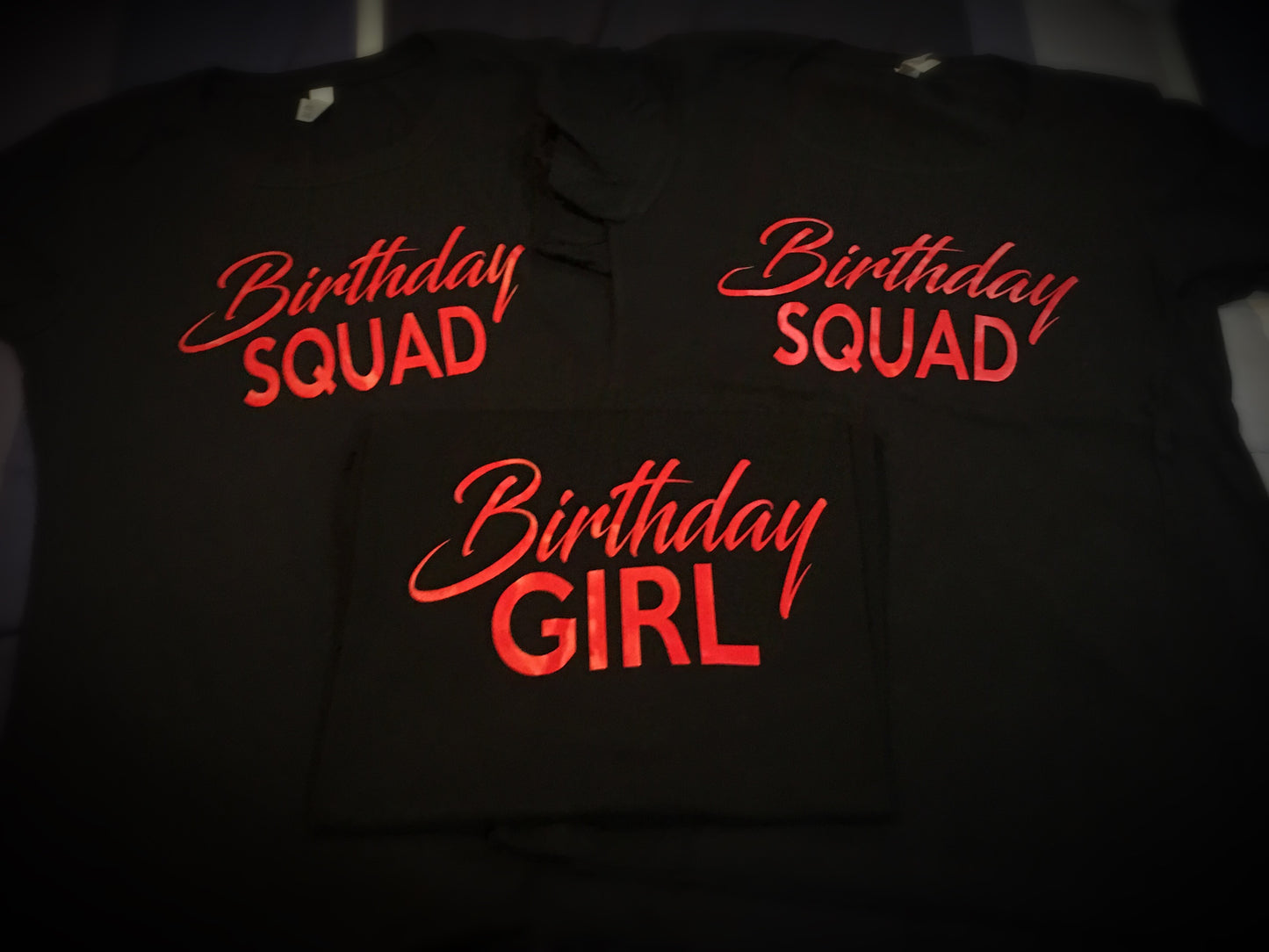 Birthday Girl and Squad T-Shirt - Red Edition