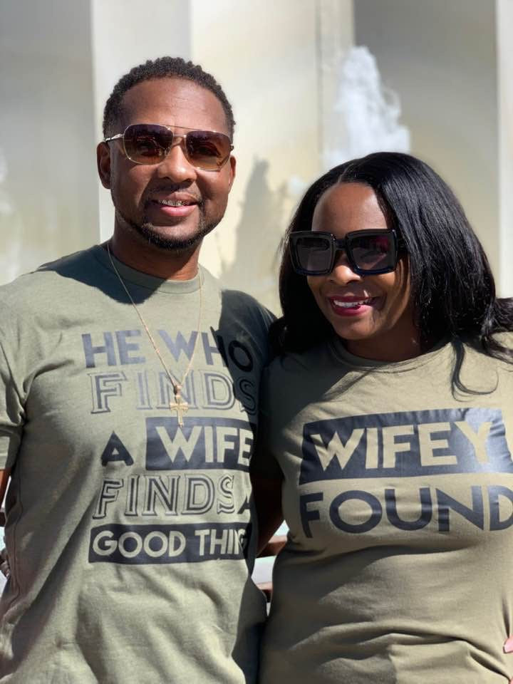 Family - He Who Finds A Wife/Wifey Found T-Shirt - Military Green Edition