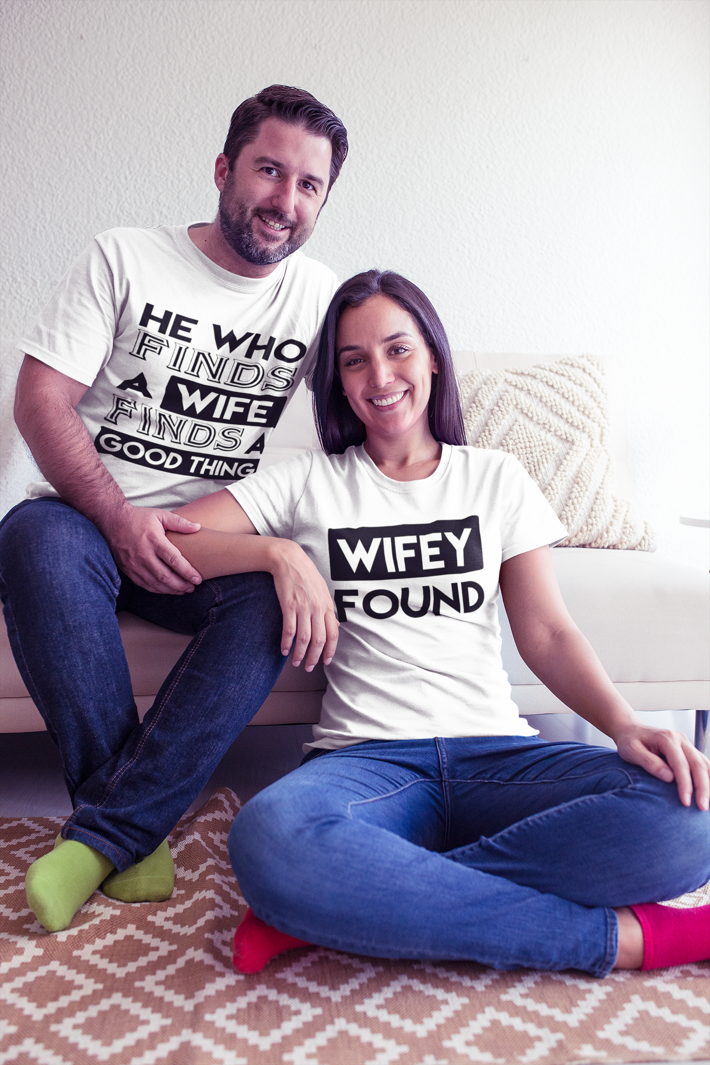 Family - He Who Finds A Wife/Wifey Found T-Shirt - White Edition