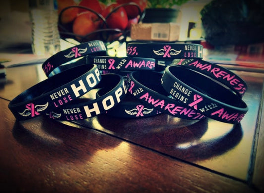 Breast Cancer Awareness Pink Silicone Bracelets | Never Lose Hope Bracelet