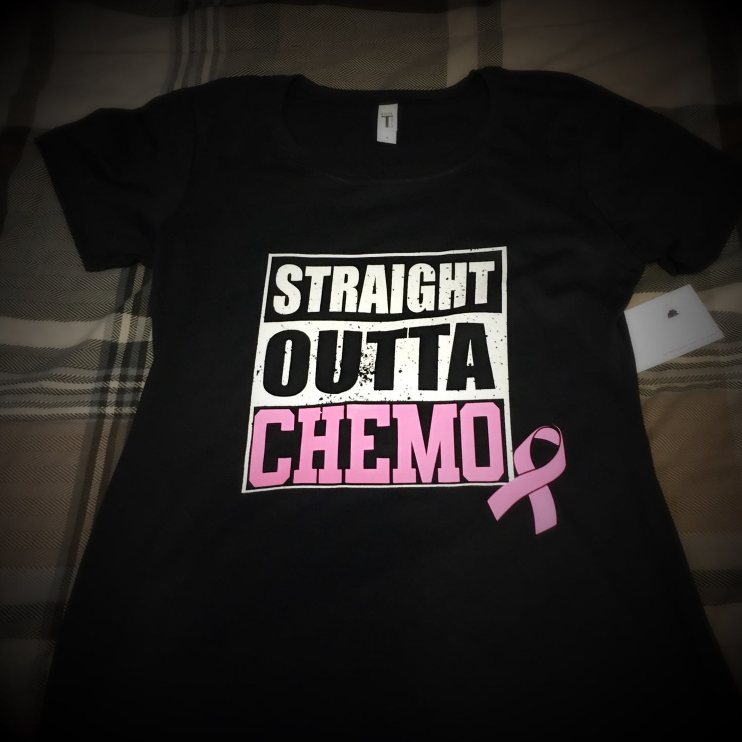 Awareness - Straight Outta Chemo (Breast Cancer Awareness) - T-Shirt - 550strong