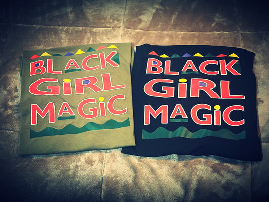 Black Girl Magic Shirt - Military Green & Black